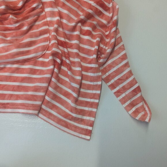 Virginia Taylor Size Small Red and White Striped Open Cardigan - Picture 12 of 14